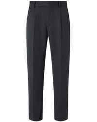 ZEGNA - Dark Mélange Wool And Cashmere Pants - Lyst