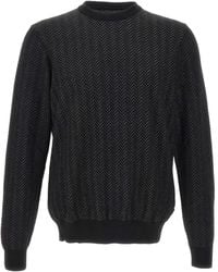 BOSS - Pullover mit Fischgrätenmuster - Lyst