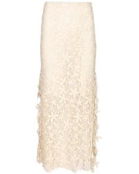 TOTEME - Guipure Lace Tassel-Trim Maxi Skirt - Lyst