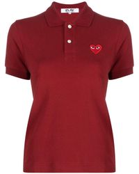 COMME DES GARÇONS PLAY - Logo Embroidered Cropped Polo Shirt - Lyst