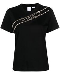 Pinko - T-shirt con decorazione - Lyst