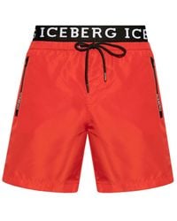 Iceberg - Logo-waistband Swim Shorts - Lyst