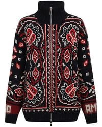 Giada Benincasa - Soho Intarsia-Knit Zip-Up Cardigan - Lyst