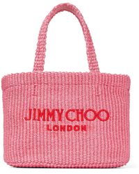 Jimmy Choo - Bolso de playa mini con logo bordado - Lyst