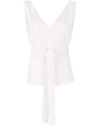 P.A.R.O.S.H. - Sleeveless Top With Cream Belt - Lyst