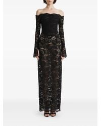 2310 STUDIO - Off-Shoulder Lace Midi Evening Dress - Lyst