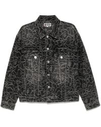 A Bathing Ape - Logo-Embroidered Denim Jacket - Lyst