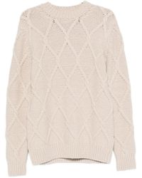 Eleventy - Cable-Knit Crew-Neck Sweater - Lyst