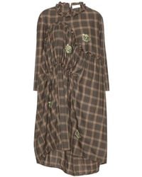 Henrik Vibskov - Check-Pattern Ruffled Midi Dress - Lyst