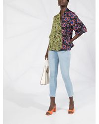 FRAME Vaqueros capri de talle alto - Azul