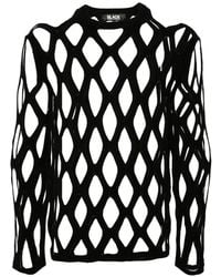 COMME DES GARÇON BLACK - Open-Knit Long-Sleeve Sweater - Lyst