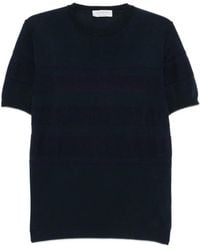 Jeordie's - Striped Short-Sleeve Knitted Cotton T-Shirt - Lyst
