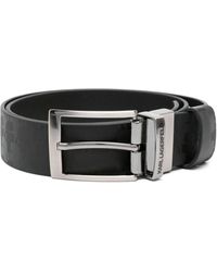 Karl Lagerfeld - Logo-print Buckled Leather Belt - Lyst