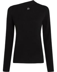 Karl Lagerfeld - Asymmetric Neckline Cashmere Sweater - Lyst