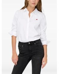 Jacqueline De Yong - Heart-Motif Button-Down Shirt - Lyst