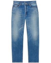Saint Laurent - Buttoned Cotton Jeans - Lyst