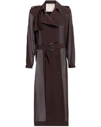 Elie Saab - Sheer-Panelled Double-Breasted Trench Coat - Lyst