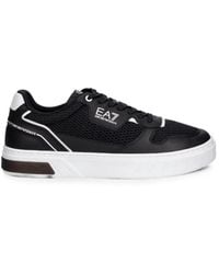 EA7 - Mesh-Panelled Logo-Print Sneakers - Lyst