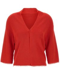Kangra - Cardigan Côtelé À Franges - Lyst