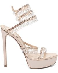Rene Caovilla - Rhinestone Heeled Sandals - Lyst