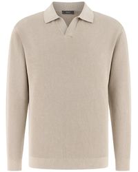 BOGGI - Cotton And Silk Knitted Polo Shirt - Lyst