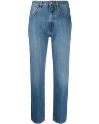 Moncler Jean crop droit - Bleu