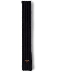 Prada - Enameled Triangle Knit Scarf - Lyst
