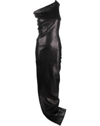 Rick Owens - Maxi-Jurk Met Asymmetrische Hals - Lyst