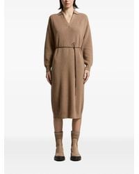 Peserico - Ribbed-Knit Belted Midi Dress - Lyst