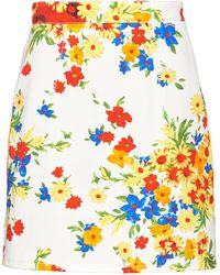 Miu Miu Minifalda con motivo floral - Multicolor