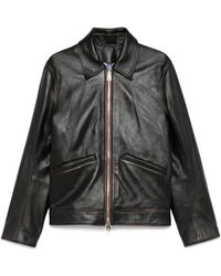 Paul Smith - Leather Zip-Up Jacket - Lyst