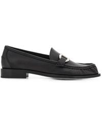 Ferragamo - Leather Loafers With-Tone Metal Bit Detail - Lyst