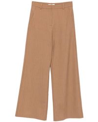 Maje - Pantalon À Fines Rayures Et Passants De Ceinture - Lyst