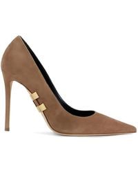 Elisabetta Franchi - Jewel Logo Suede Pumps - Lyst