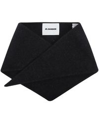 Jil Sander - Schal Mit Logo-Patch - Lyst