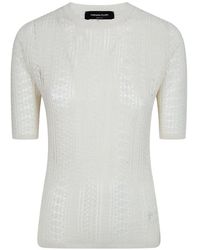 Fabiana Filippi - Open-Stitch Crew-Neck T-Shirt - Lyst
