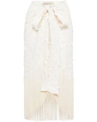 JBQ - Vera Fringed Wrap Skirt - Lyst