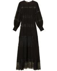 Twinset - Georgette And Lace Long Dress - Lyst