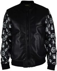 Philipp Plein - Chaqueta Bómber De Piel - Lyst