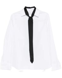 Sacai - Scarf-Detail Long-Sleeve Shirt - Lyst