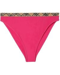 Burberry - Check Trim Bikini Briefs - Lyst