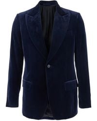 Lardini - Velvet Single-Button Blazer - Lyst