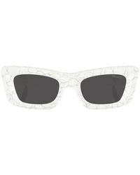 Prada - Marble-print Rectangular-frame Sunglasses - Lyst