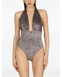Paramidonna - Amber Velvet-Effect Swimsuit - Lyst