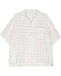 Visvim - White Geometric-embroidered Silk Shirt - Lyst