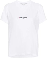 Stella McCartney - T-Shirt Mit Logo-Stickerei - Lyst