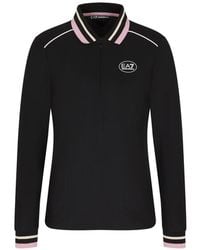 EA7 - Polo Con Logo E Zip - Lyst