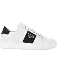 Philipp Plein - Logo-Plaque Leather Sneakers - Lyst