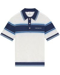CASABLANCA - Striped Mesh Short Sleeve Polo Shirt - Lyst