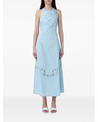 Twinset - Broderie-Anglaise Halterneck Midi Dress - Lyst